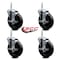 Service Caster 5 Inch Hard Rubber Wheel Swivel 34 Inch Threaded Stem Caster Set with Brake SCC SCC-TS20S514-HRS-TLB-34212-4 - alternate 3
